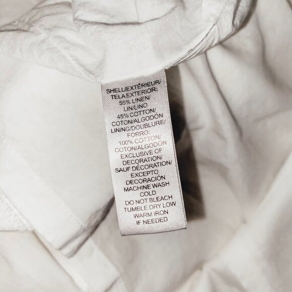 Loft White Embroidered Linen Blend Sleeveless Dress Size 4 - Picture 4 of 4